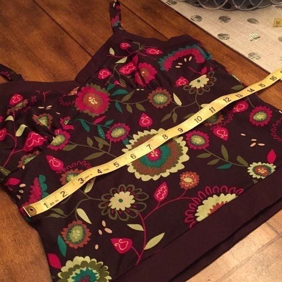 ANNE KLEIN Brown Floral Camisole Top Small (PP) - Picture 3 of 5
